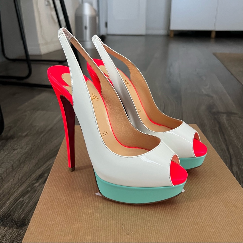 Christian Louboutin Lady Peep Sling in White